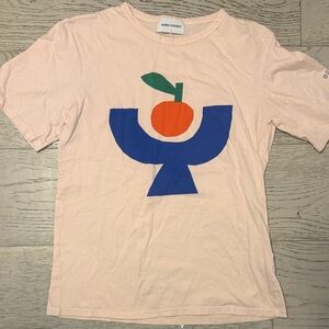 Bobo Choses Peach Tee with Blue and Orange Graphic